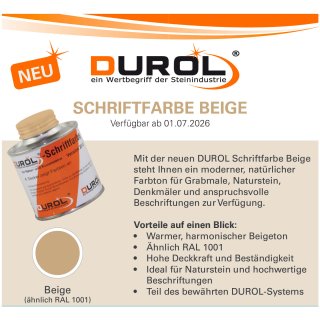 Durol Schriftfarbe-beige